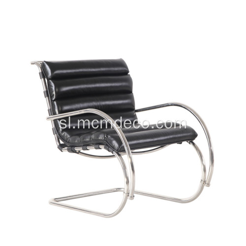 Moderna črna usnjena replika MR Lounge Chair